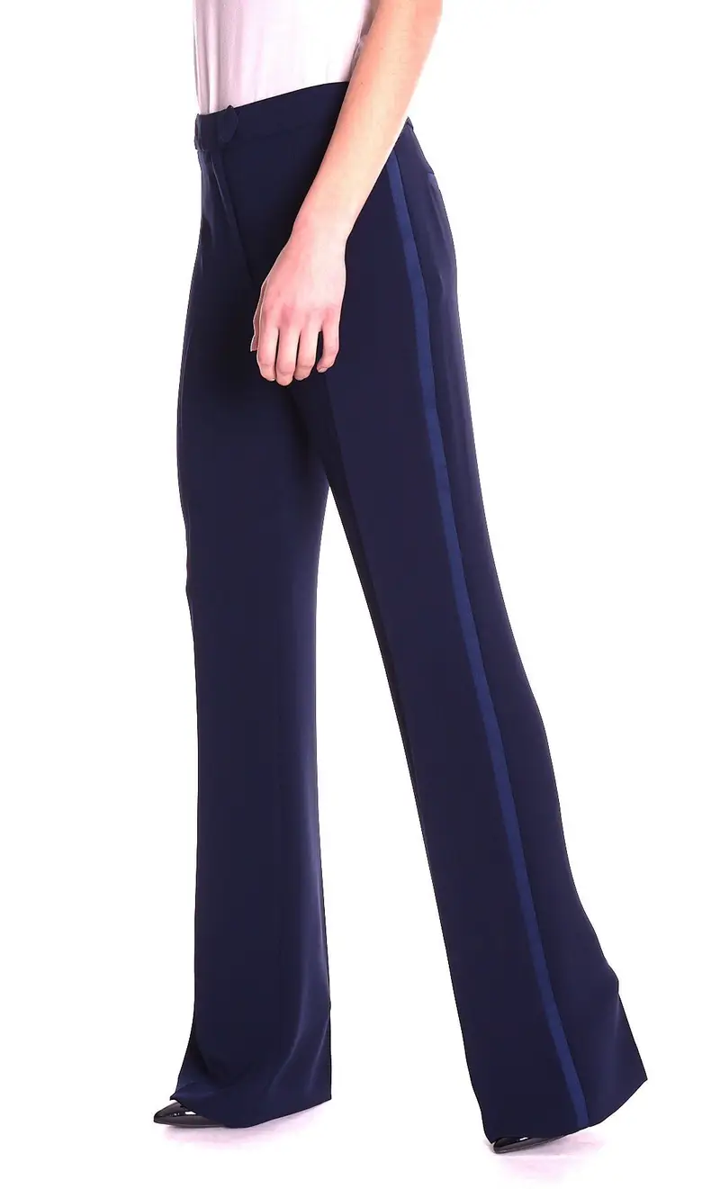 Pantalone fabiana ferri con banda in raso blu, colore blu