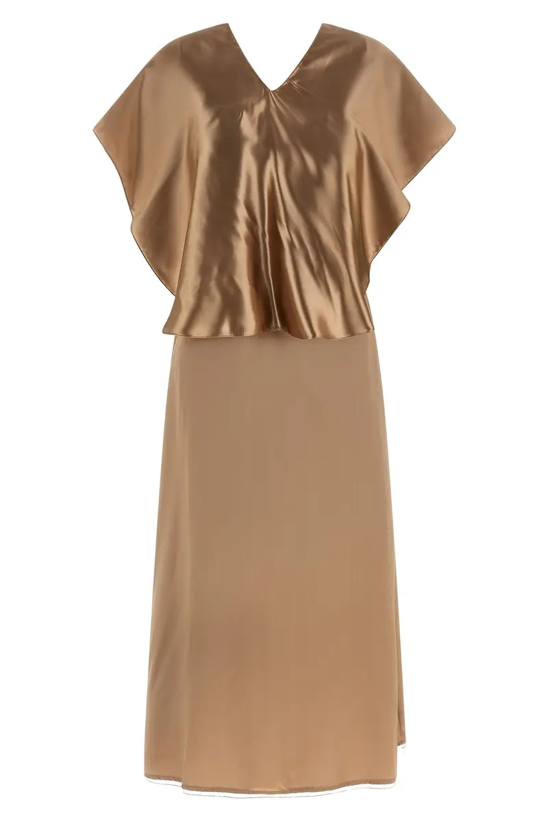 Abito Con Mantellina Beige