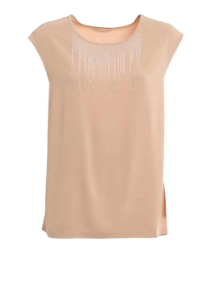 Blusa in crêpe di misto seta Rosa