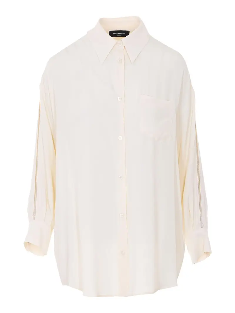 Camicia Bianca Con Chiusura Bottoni Frontali Bianco