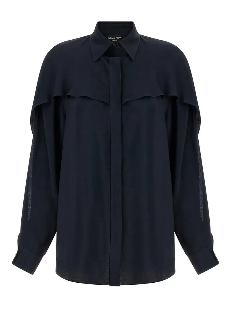 Camicia con dettaglio colletto Blu