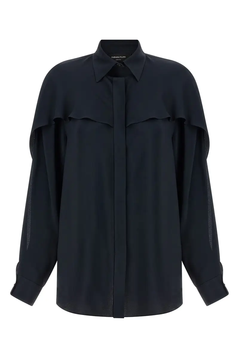 Camicia Dettaglio Colletto Blu