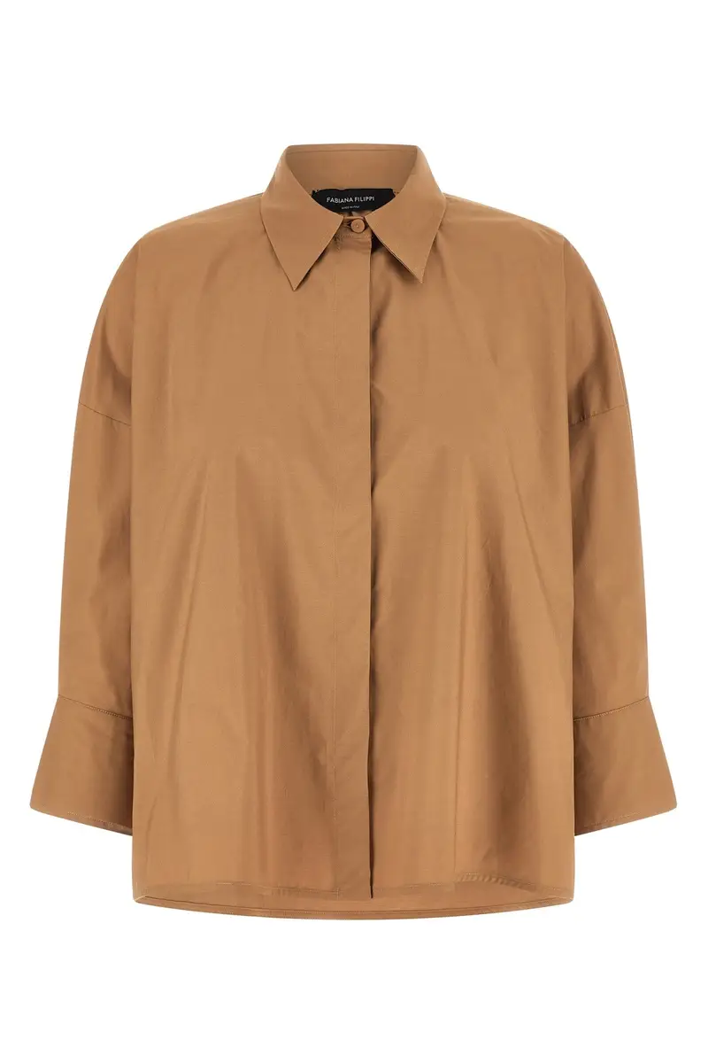 Camicia Filo Diamante Marrone