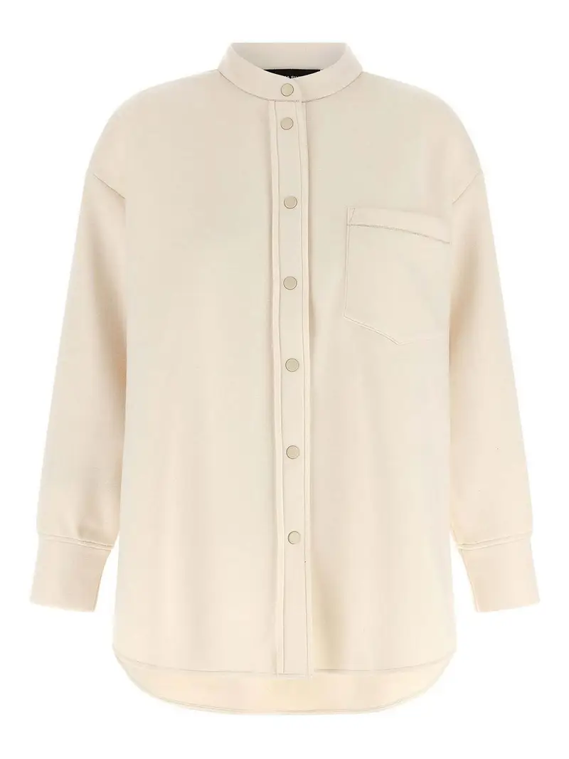 Camicia in cashmere scuba Beige