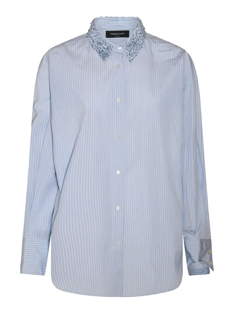 Camicia in cotone azzurro Blu