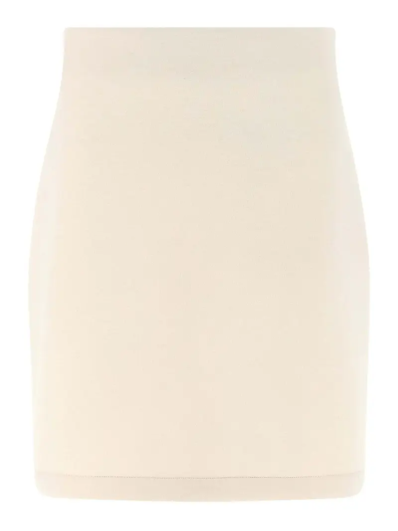 Cashmere Scuba Skirt Beige