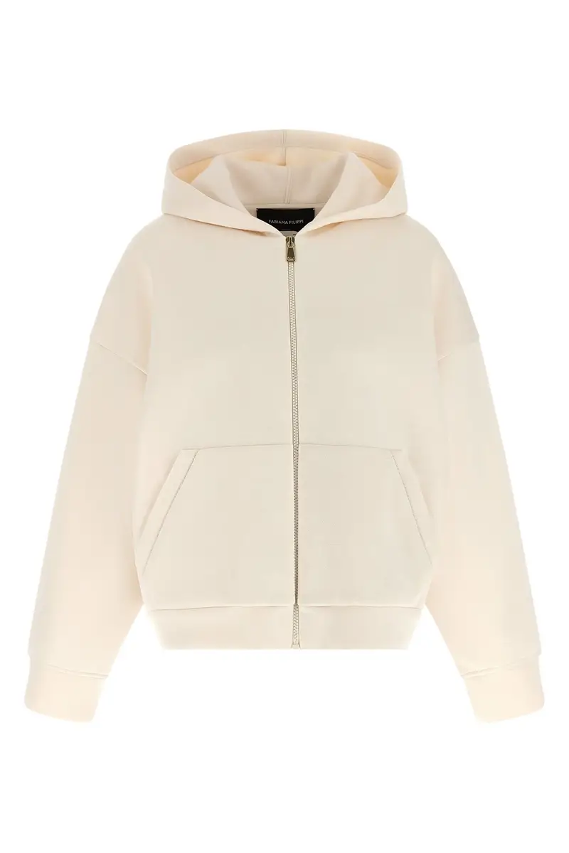 Fabiana Filippi Felpa Con Cappuccio Scuba Cashmere beige