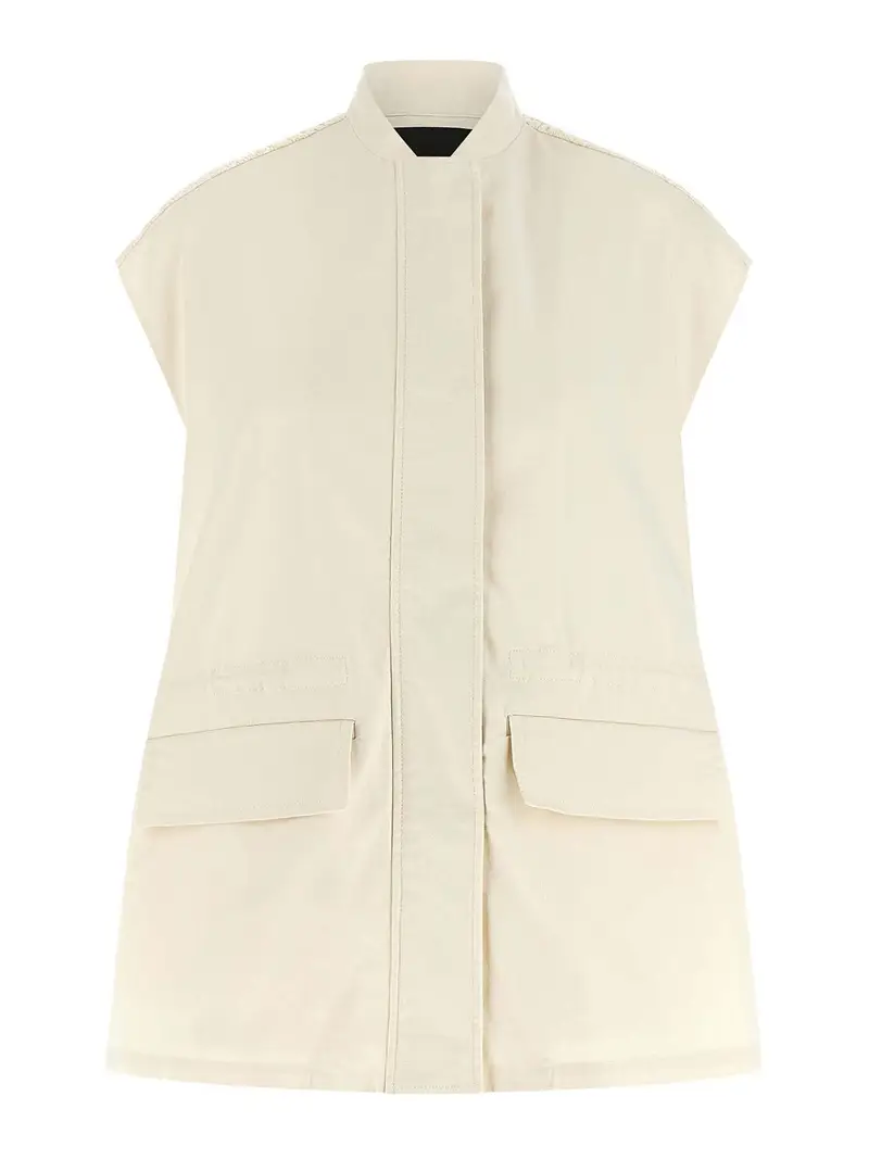 Gilet all uncinetto Beige