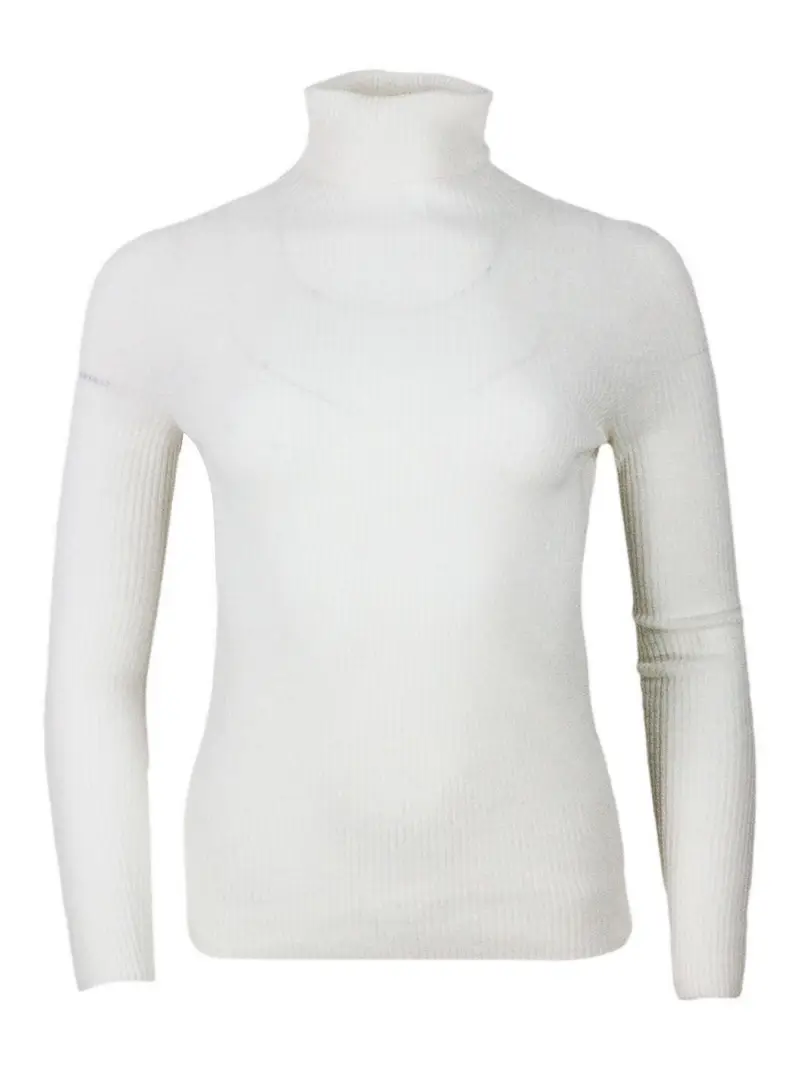 Girocollo in misto lana Bianco