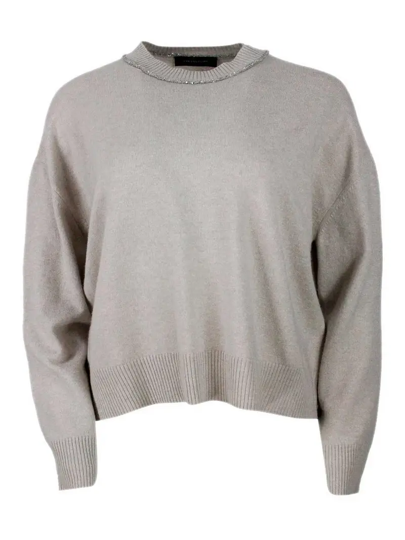 Girocollo in misto lana Grigio