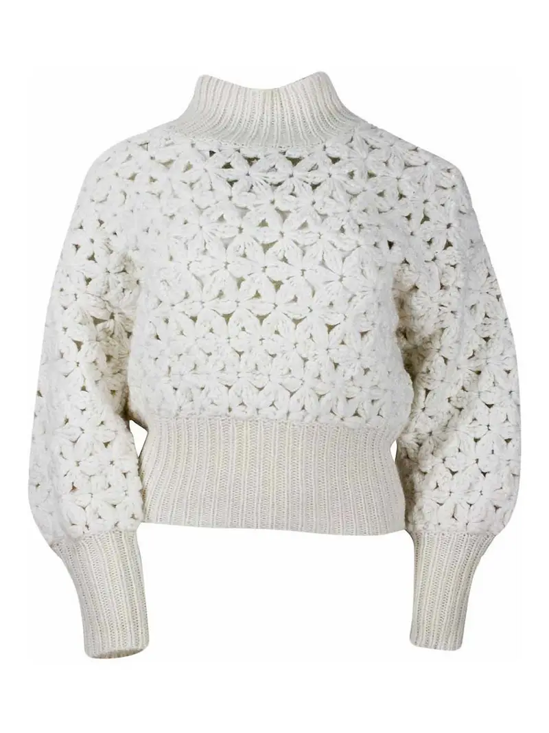 Girocollo misto lana Bianco