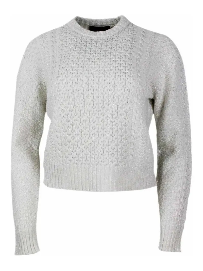 Girocollo misto lana Bianco