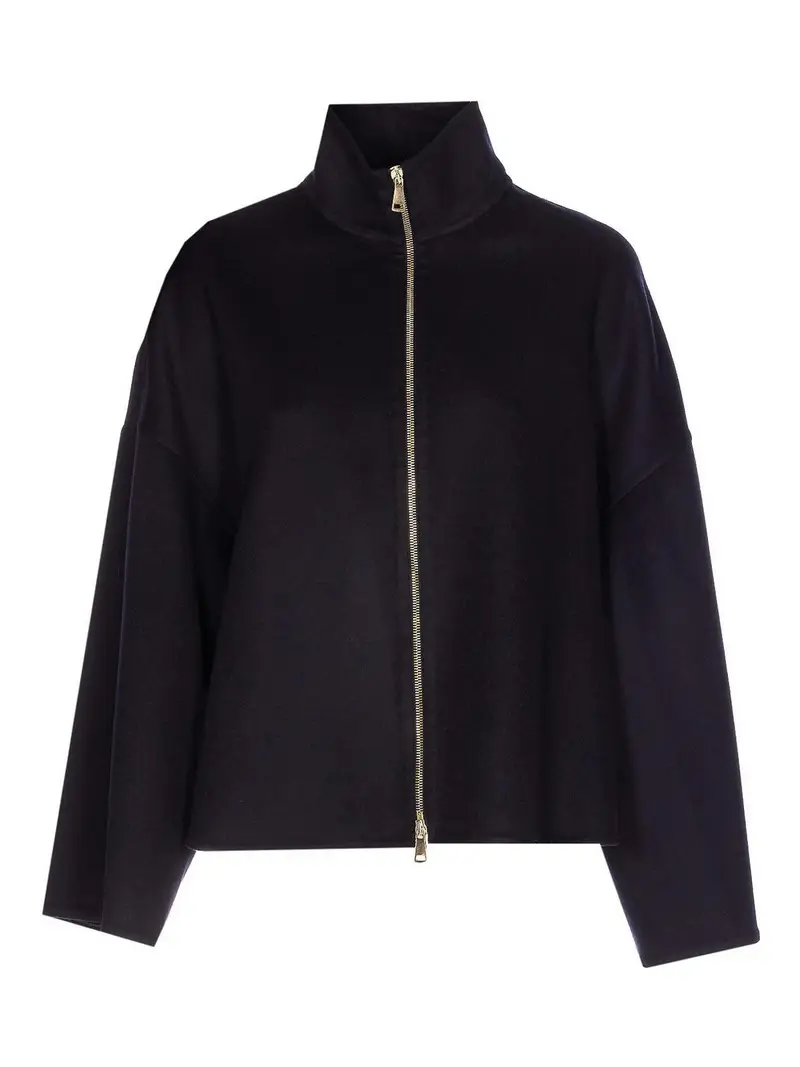 Giubbotto Blu Con Chiusura Zip Frontale