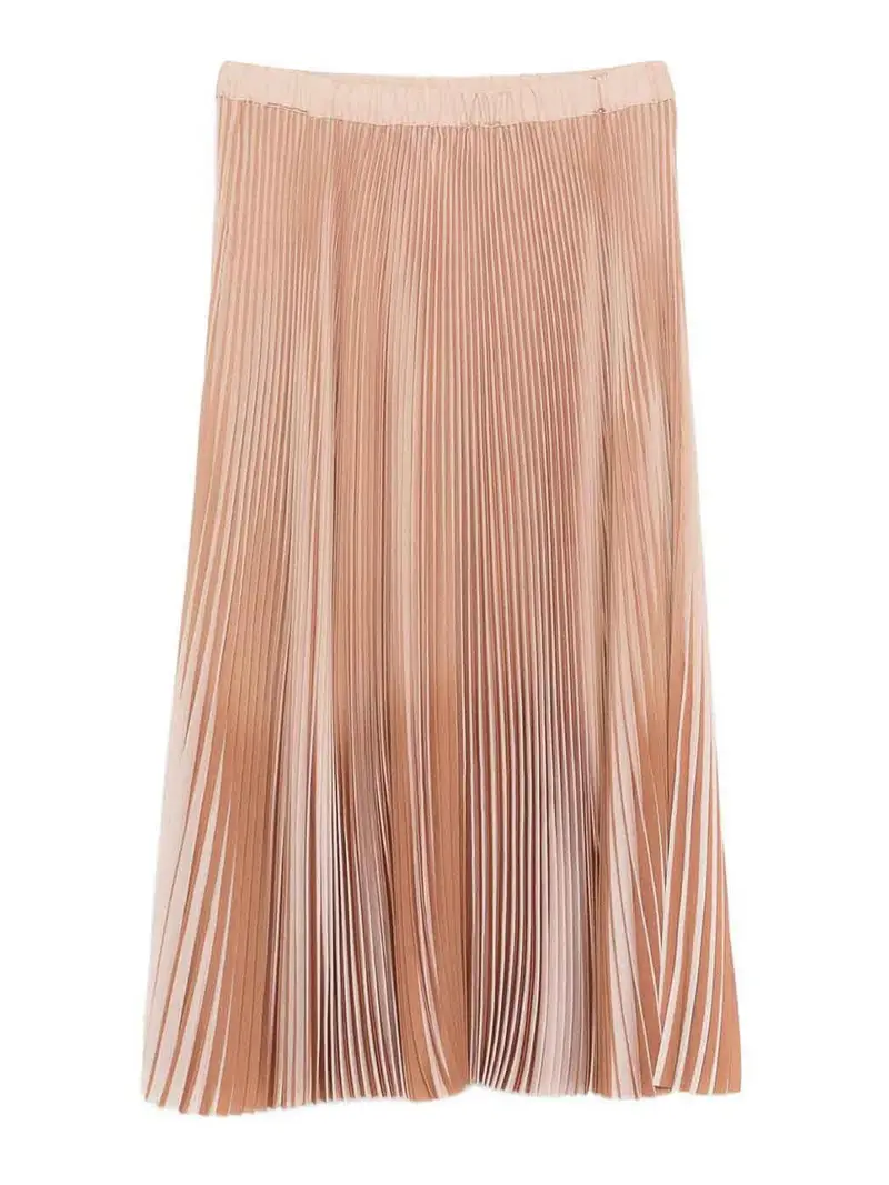 Gonna lunga a pieghe Arancione