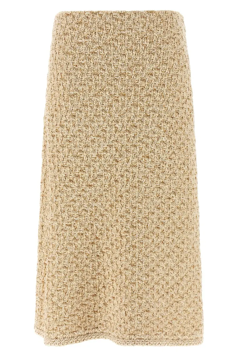 Fabiana Filippi Gonna Midi Effetto Denim Oro