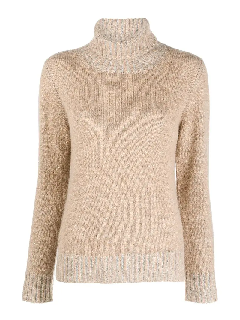 Maglia dolcevita in misto lana Cammello