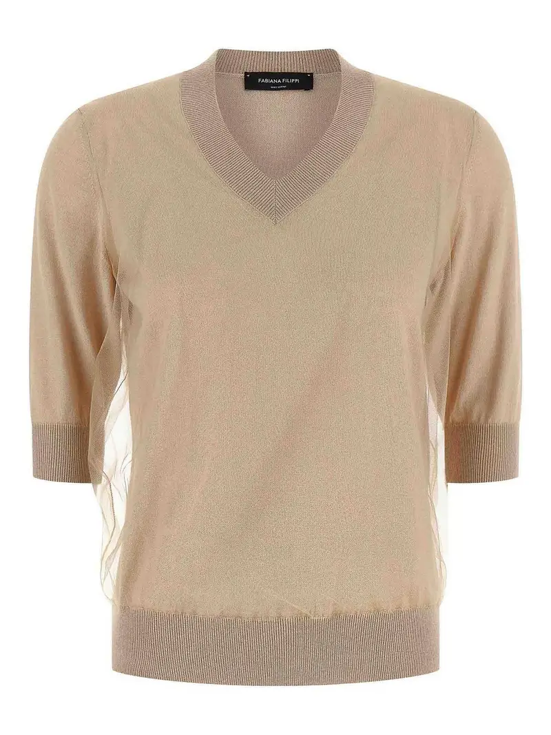 Maglione a doppio strato Beige