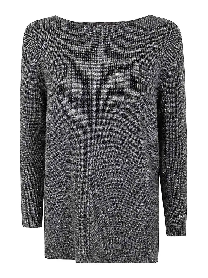 Maglione a maniche lunghe in lurex Grigio