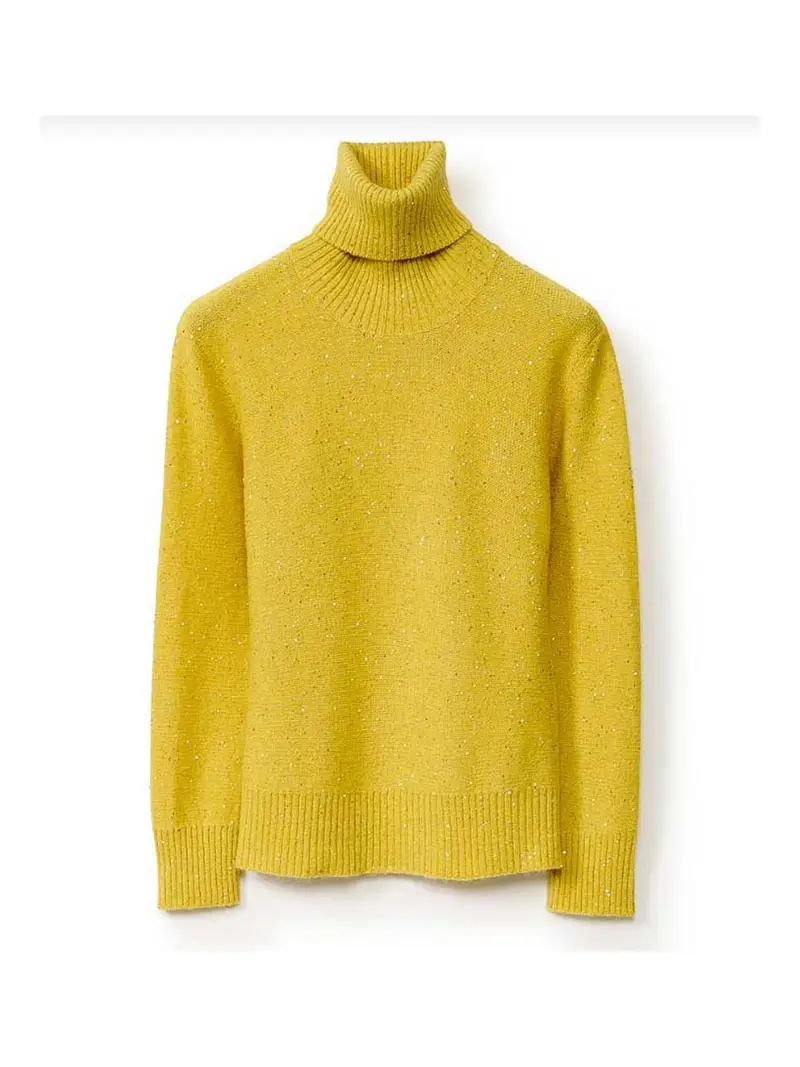 Maglione con micro paillettes Giallo
