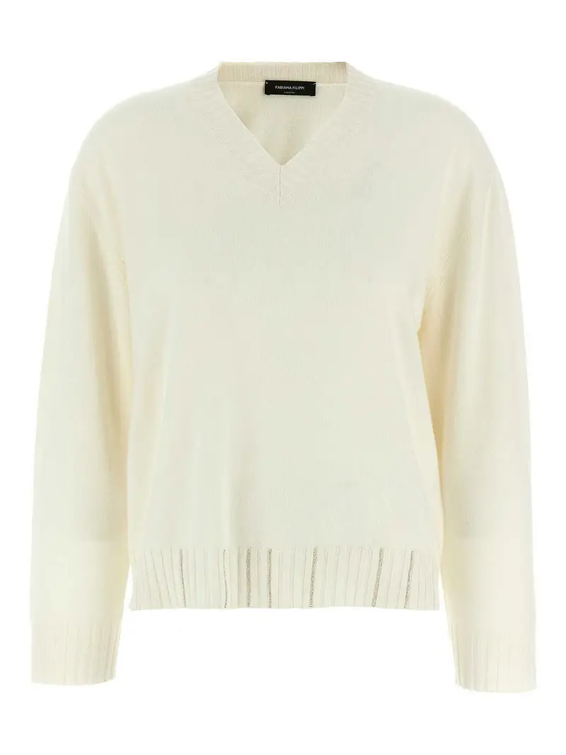 Maglione di dettagli gioiello Beige