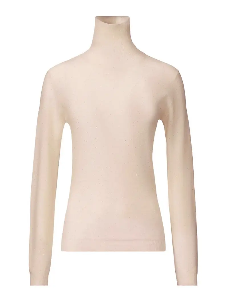 Maglione Dolcevita in Lana Bianco