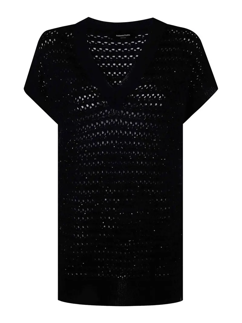 Maniche corte rotonde Blu