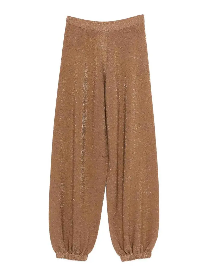 Pantaloni In Lana E Cotone Marrone