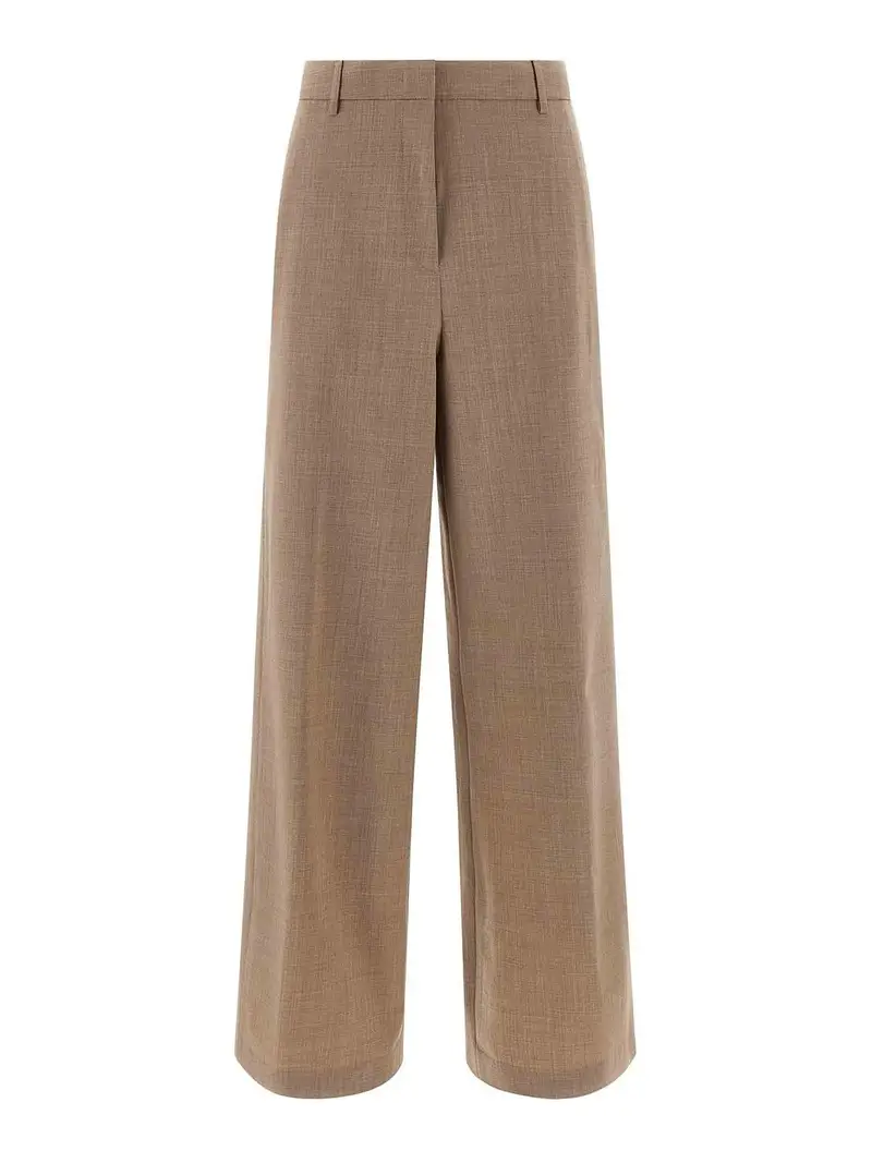 Pantaloni in lana mista Beige