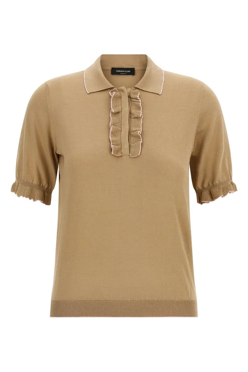 Polo Seta Cotone Beige