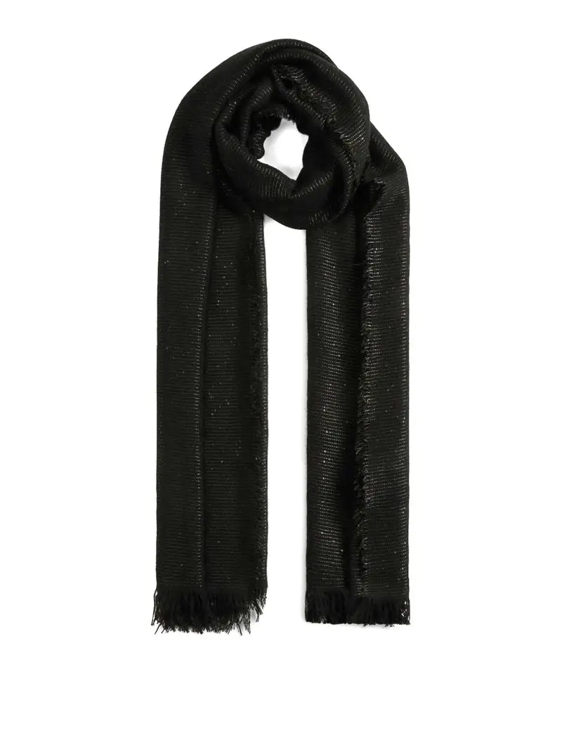 Sciarpa In Cashmere E Seta Nero