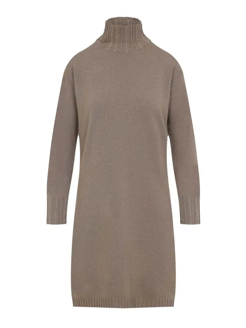 Vestito corto in lana Marrone