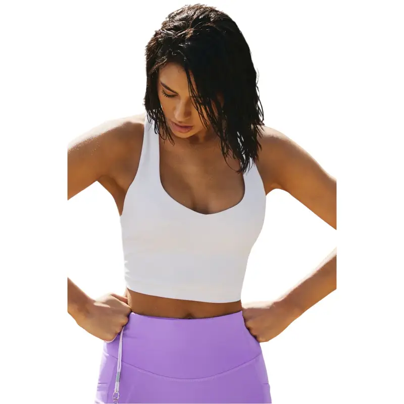 Top corto con reggiseno integrato donna Fabletics Anywhere