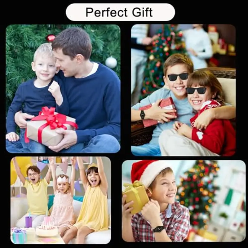 Facasu Orologio Analogico Bambini Ragazzi Ragazze, Impermeabile Fino a 50M, Cinturino Morbido Orologio Facile Leggere Imparare l'ora Bambini dai 4 ai 12 anni (Nero Oro) miniatura 3