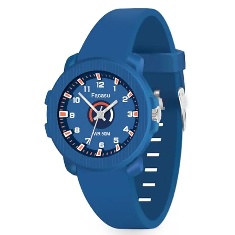 Facasu Orologio Analogico Bambini Ragazzi Ragazze,Orologio al quarzo impermeabile Fino a 50M,Cinturino Morbido Orologio