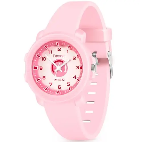 Facasu Orologio Analogico Bambini Ragazzi Ragazze,Orologio al quarzo impermeabile Fino a 50M,Cinturino Morbido Orologio