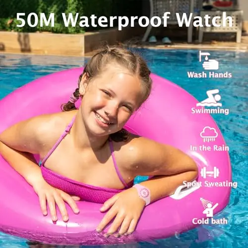 Facasu Orologio Analogico Bambini Ragazzi Ragazze, Orologio al quarzo impermeabile Fino a 50M, Cinturino Morbido Orologio miniatura 3