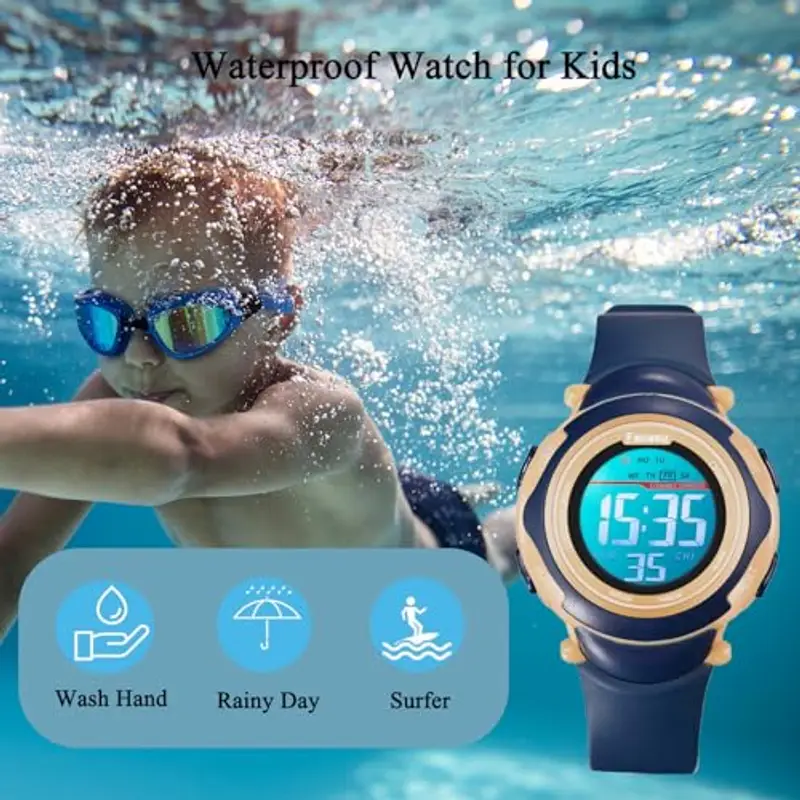 Facasu Orologio Digitale Bambini Bambine, Orologio Ragazzi Ragazze Sportivo per Esterni Impermeabile, Colorato con Luce e Cronometro Sveglia Regalo Bambini Bambine Ragazzi miniatura 3