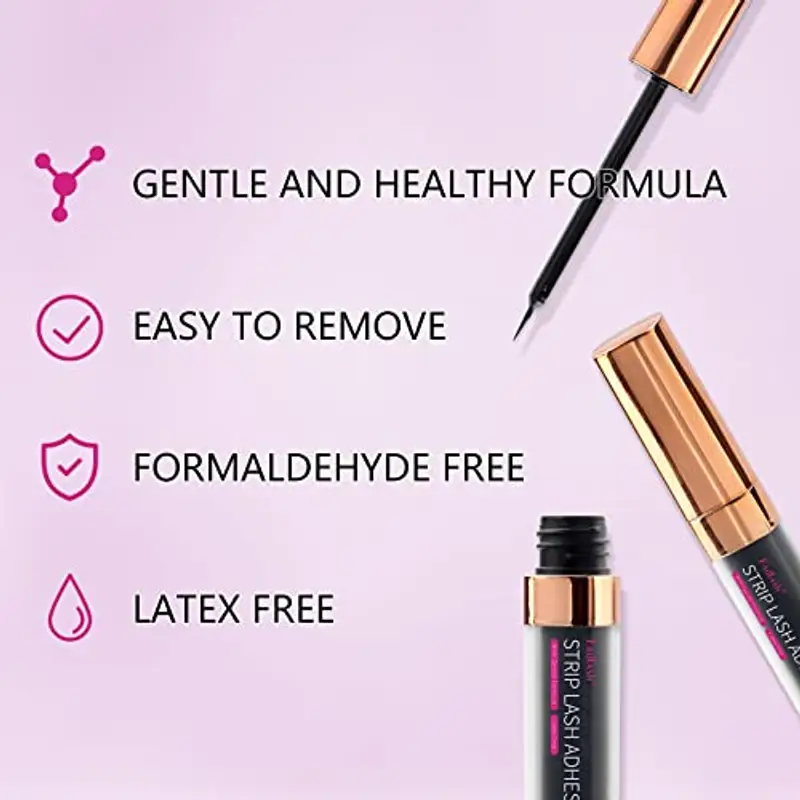 FADLASH Black Eyelash Glue for Lashes Super Strong Hold Lash Glue Best Eye Lash Glue Sensitive Eyes Waterproof Eyelash Glue Strip Lash Glue Latex Free Lash Adhesive 5.5ml 0.18 Fl. OZ miniatura 2