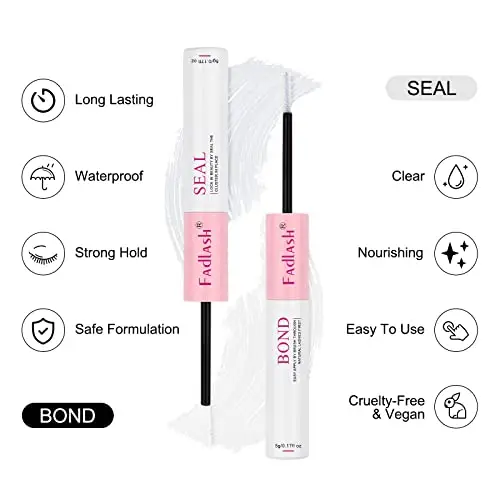 FADLASH Colla per Ciglia Grappolo o Individuali Finte Lash Bond and Seal Cluster Trasparente + Sigillante miniatura 3