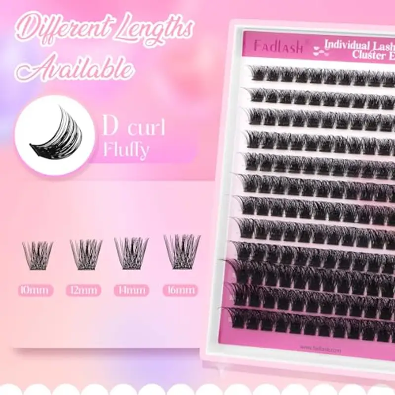 Fadlash Naturali Ciglia Finte Ciuffetti 0.07mm D Arricciatura 10-16mm Estensione Ciglia Individuali Ciglia Ciuffetti per Uso Personale e Domestico(J02) miniatura 2