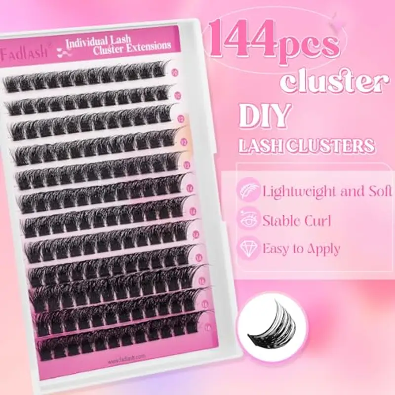 Fadlash Naturali Ciglia Finte Ciuffetti 0.07mm D Arricciatura 10-16mm Estensione Ciglia Individuali Ciglia Ciuffetti per Uso Personale e Domestico(J02) miniatura 3