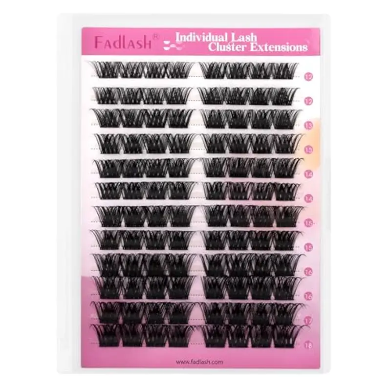 Fadlash Naturali Ciglia Finte Ciuffetti 0.07mm D Arricciatura 15-20mm Estensione Ciglia Individuali Ciglia Ciuffetti per Uso Personale e Domestico