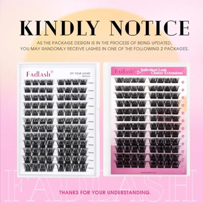 Fadlash Naturali Ciglia Finte Ciuffetti 0.07mm D Arricciatura 15-20mm Estensione Ciglia Individuali Ciglia Ciuffetti per Uso Personale e Domestico miniatura 2