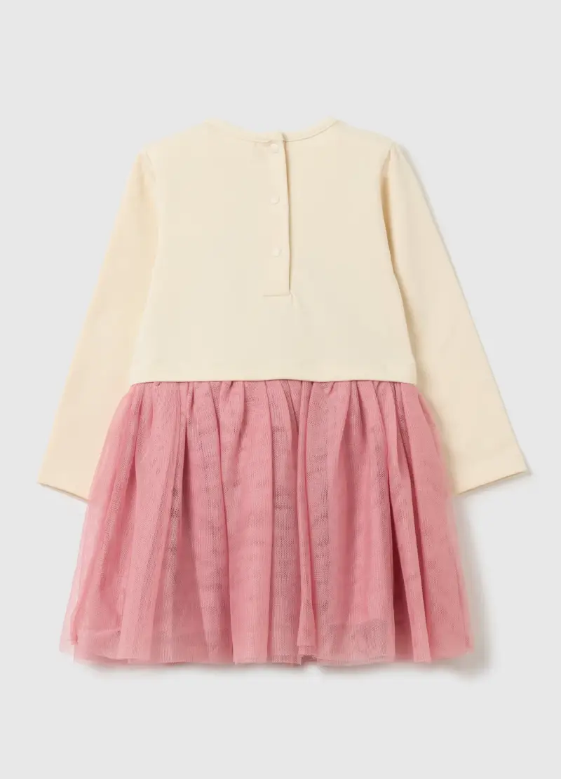 Abito Con Gonna In Tulle E Stampa Minnie, Bambina, Multicolor miniatura 2
