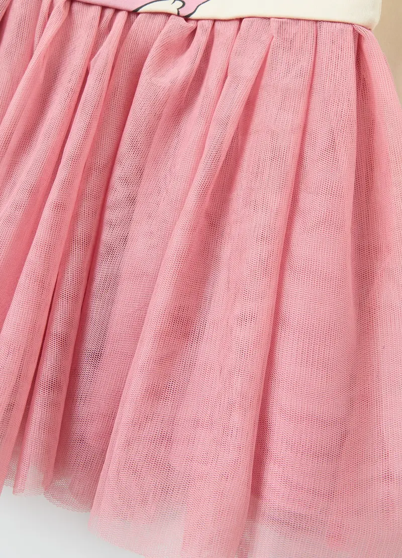Abito Con Gonna In Tulle E Stampa Minnie, Bambina, Multicolor miniatura 3