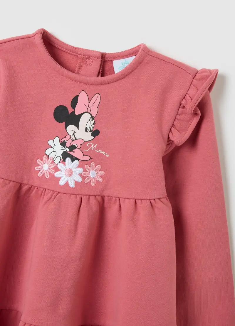 Abito Da Bambina In Misto Cotone Elasticizzato Rosa, Rosa miniatura 3