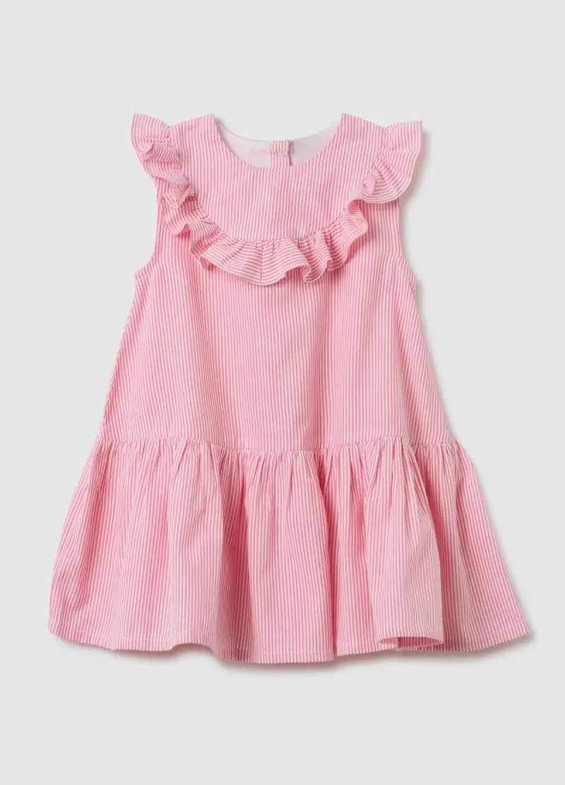 FAGOTTINO, Abito Da Bambina In Puro Cotone Rosa Regular Fit Con Volant, Rosa, Taglia: 12-18