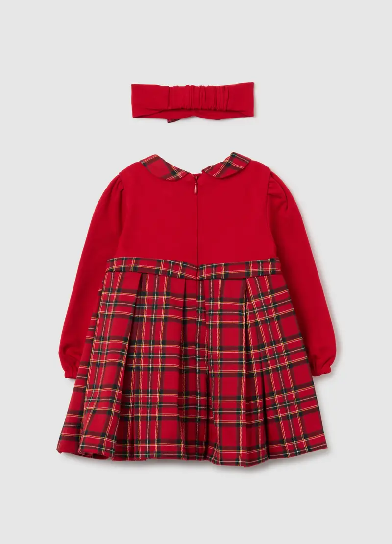 Abito Da Bimba A Quadri Multicolor Wide Fit Con Fiocco, Bambina, Multicolor miniatura 2