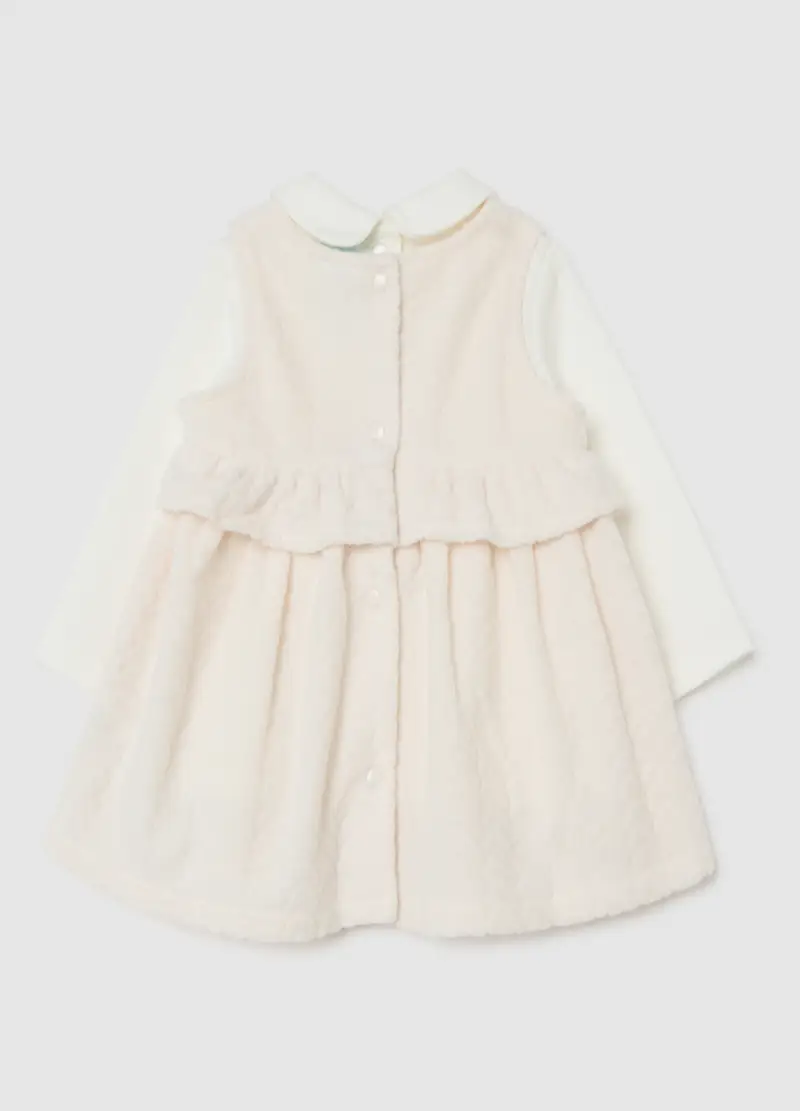 Abito Da Neonata Beige Con Ricami, Multicolor miniatura 2