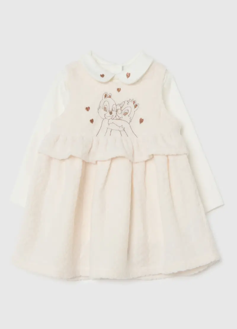 Abito Da Neonata Beige Con Ricami, Multicolor